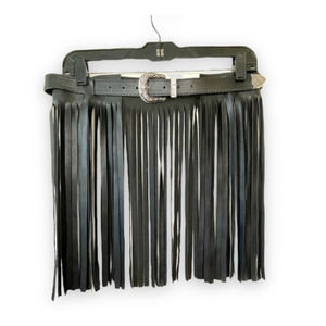 Women's Faux Leather Fringe Belt Tassel Belt Size Medium